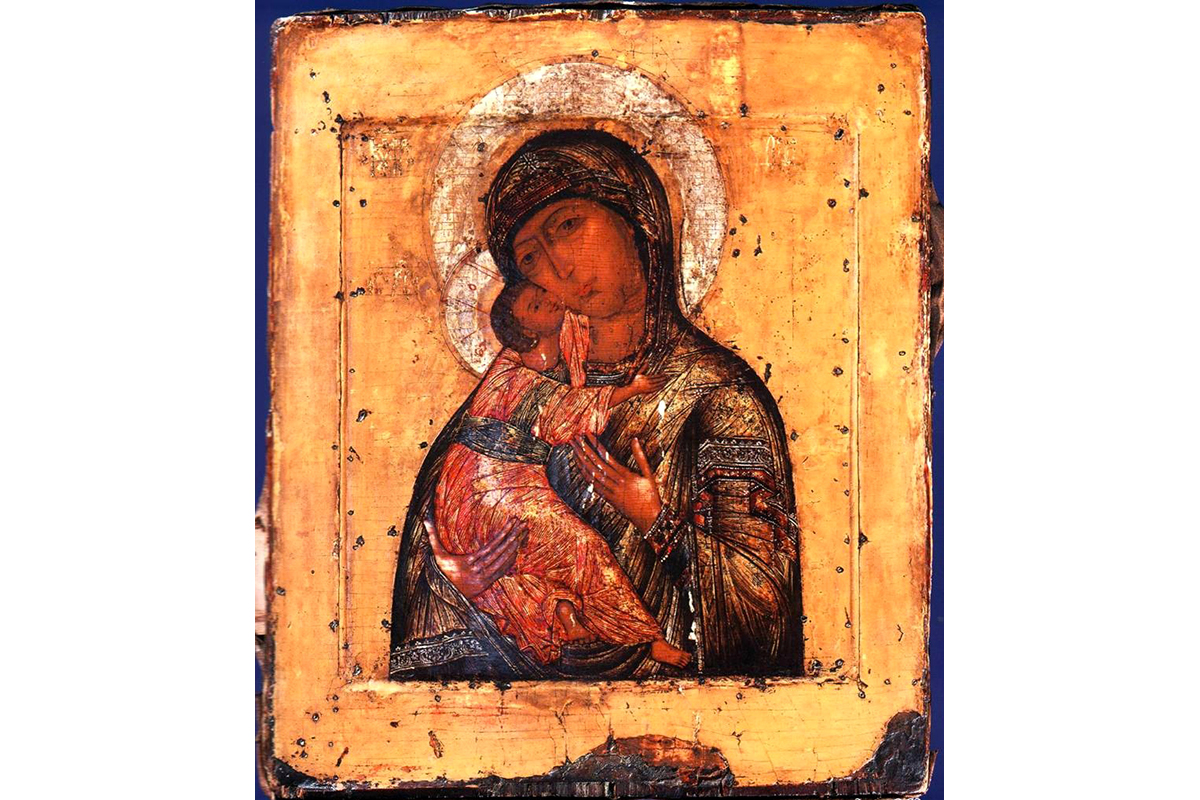 Icoana Maicii Domnului „Cea iubitoare” a Peșterilor din Pskov (1524) Icoana Maicii Domnului „Cea iubitoare” a Peșterilor din Pskov (1524)