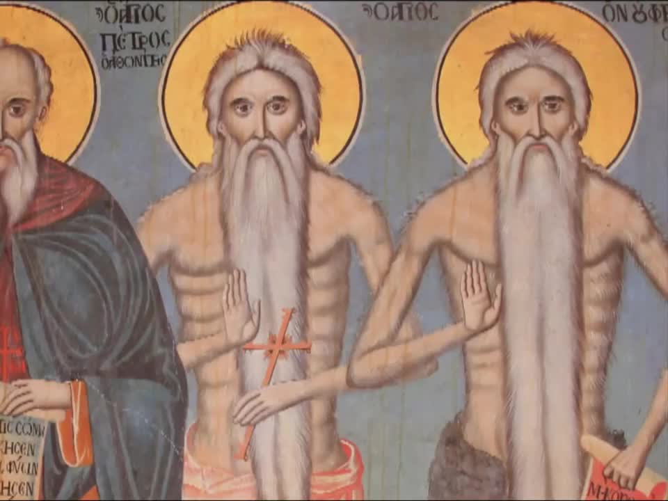 Troparul Sfântului Cuvios Petru Atonitul și al Sfântului Cuvios Onufrie cel Mare (în limba greacă) Troparul Sfântului Cuvios Petru Atonitul și al Sfântului Cuvios Onufrie cel Mare (în limba greacă)