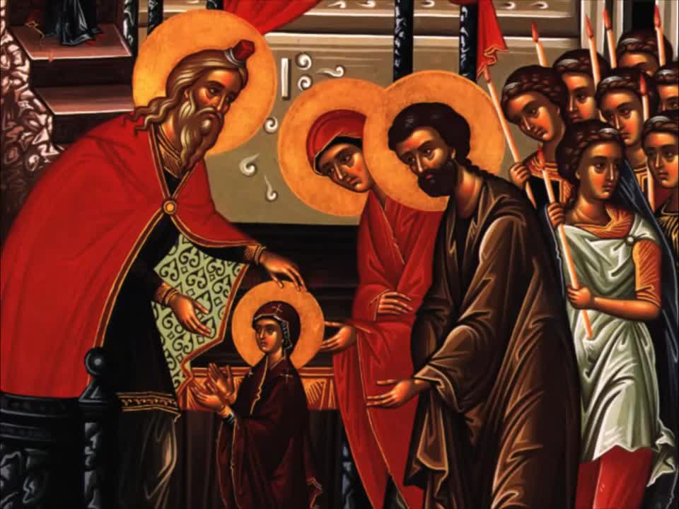 Troparul sărbătorii Intrării Maicii Domnului în biserică (în limba greacă) Troparul sărbătorii Intrării Maicii Domnului în biserică (în limba greacă)