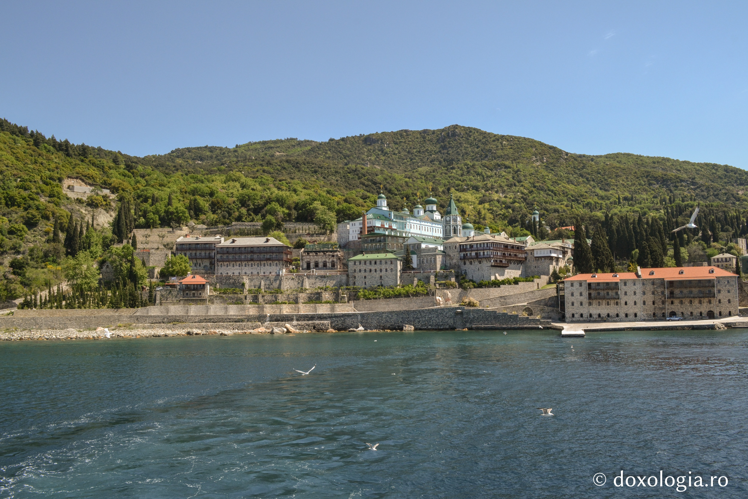 Mănăstirea Sfântul Pantelimon – Athos / Foto: Pr. Silviu Cluci Mănăstirea Sfântul Pantelimon – Athos