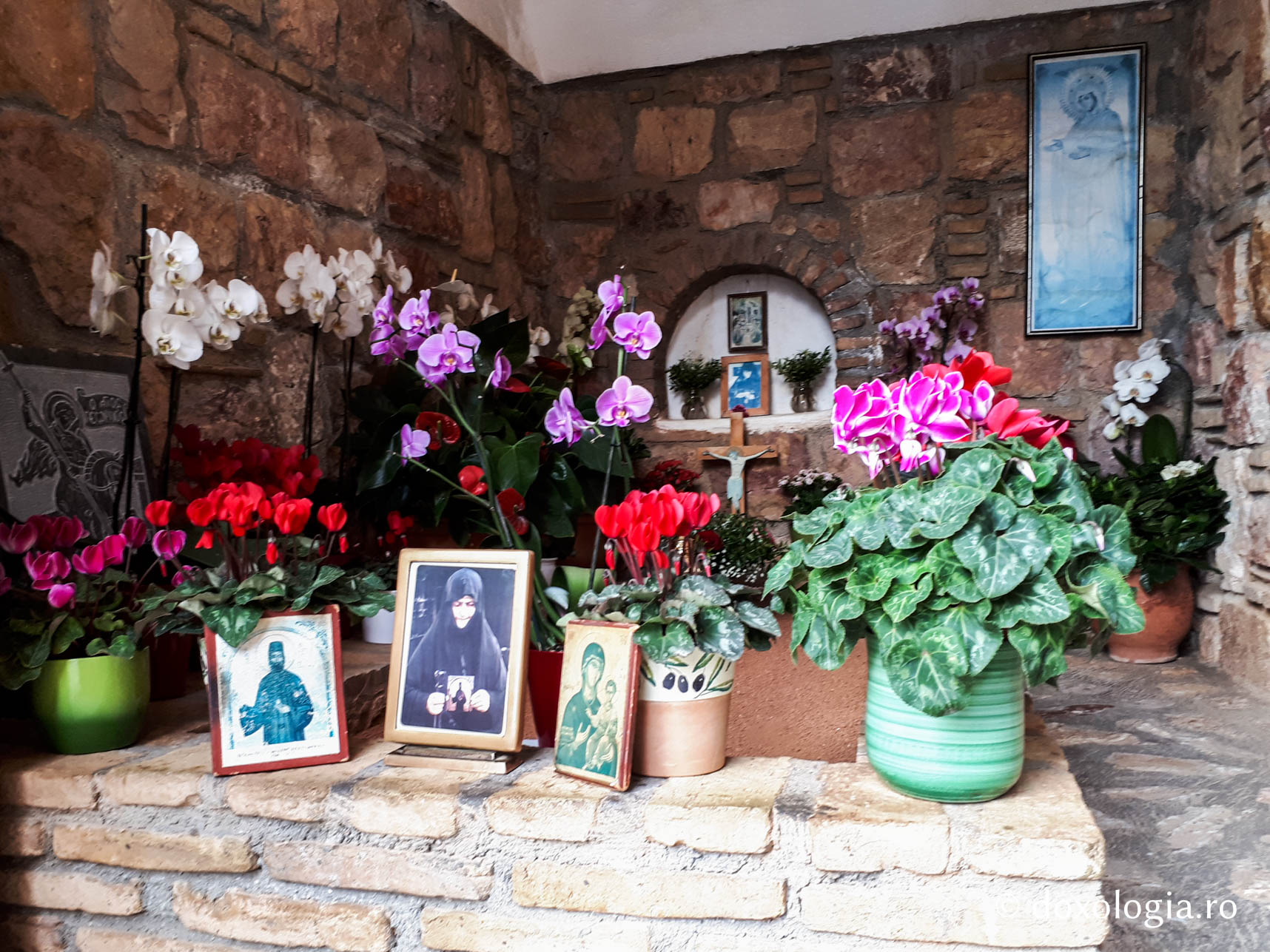 Mormântul Cuvioasei Macaria – monahia care a descoperit moaștele Sfântului Efrem cel Nou / Foto: Magda Buftea Mormântul Cuvioasei Macaria – monahia care a descoperit moaștele Sfântului Efrem cel Nou