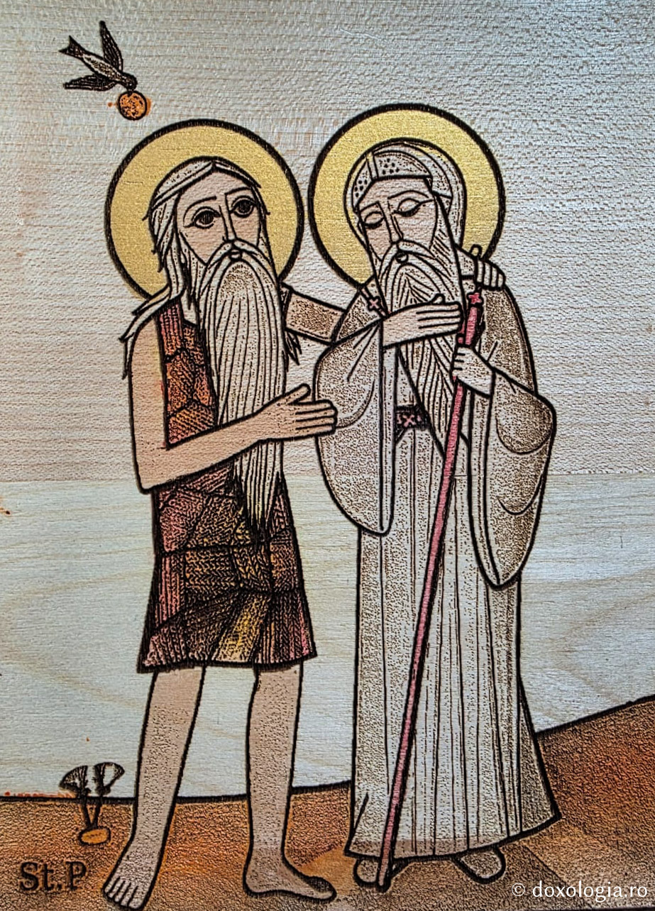 Sfântul Cuvios Pavel Tebeul și Sfântul Cuvios Antonie cel Mare Sfântul Cuvios Pavel Tebeul și Sfântul Cuvios Antonie cel Mare