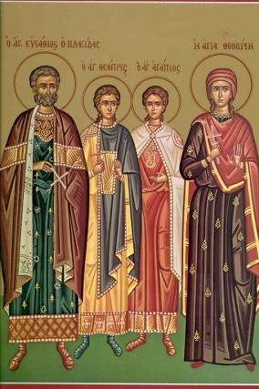 Viața Sfântului Mare Mucenic Eustatie și a soției sale, Teopista, cu cei doi fii: Agapie și Teopist
