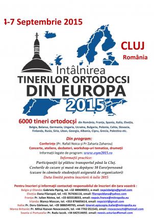 Întâlnirea tinerilor ortodocși din Europa va avea loc la Cluj-Napoca