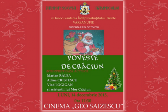 Arhiepiscopia Râmnicului prezintă piesa de teatru „Poveste de Crăciun”