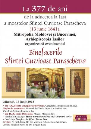 Evenimente dedicate aducerii moaștelor Sfintei Cuvioase Parascheva la Iași