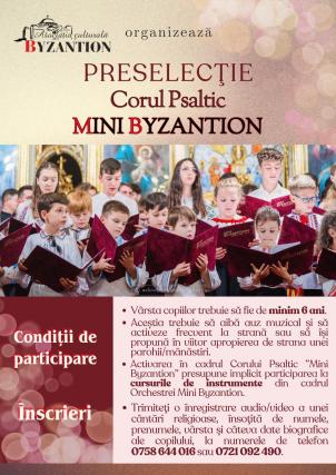 Asociația culturală „Byzantion” anunță începerea înscrierilor pentru Corul „Mini Byzantion”