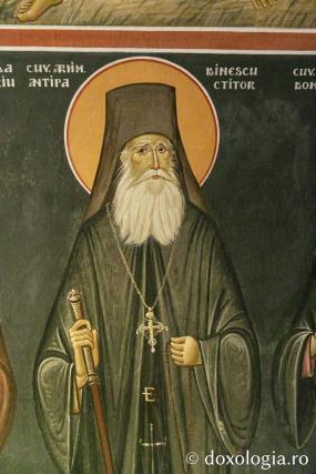 Arhimandritul Antipa Dinescu - reprezentare iconografică realizată de ieromonahul Matei Andriucă în cripta ctitorilor Schitlui Prodromu / Foto: pr. Silviu Cluci Arhimandritul Antipa Dinescu