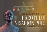 afiș inaugurarea bustului preotului Visarion Puiu