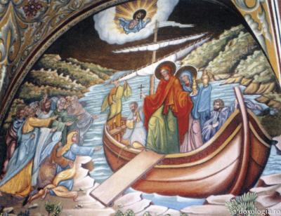 Sfânta Maria Magdalena și Sfânta Maria lui Cleopa în barcă în Zakynthos