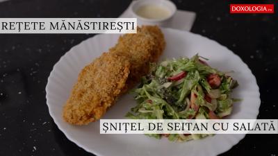 (Video) Șnițele din seitan cu salată și dressing vegetarian – rețeta părintelui Silvan