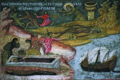 Îngroparea marinarului alături de moaștele Sfintei Cuvioase Parascheva