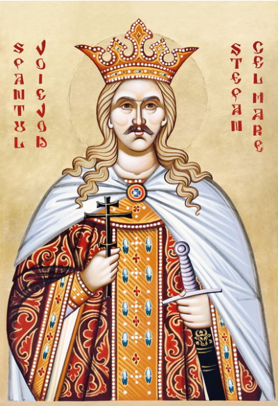 Sfântul Voievod Ștefan cel Mare, icoană pictată în atelierele Mănăstirii Putna Sfântul Voievod Ștefan cel Mare