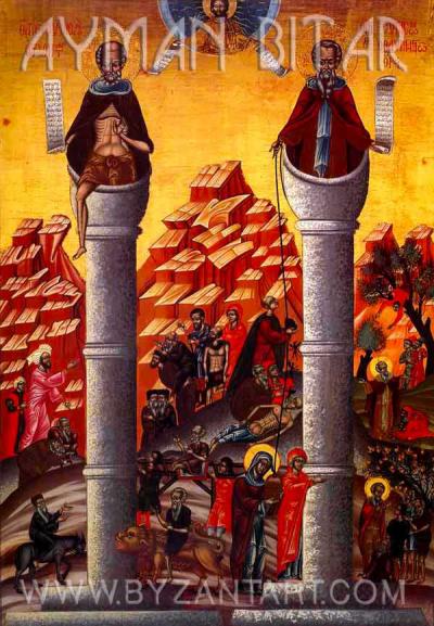 Sfântul Simeon cel Bătrân și Simeon cel tânăr din Muntele Minunat, Balamand, sec. XVII Sfântul Simeon cel Bătrân și Simeon cel tânăr din Muntele Minunat