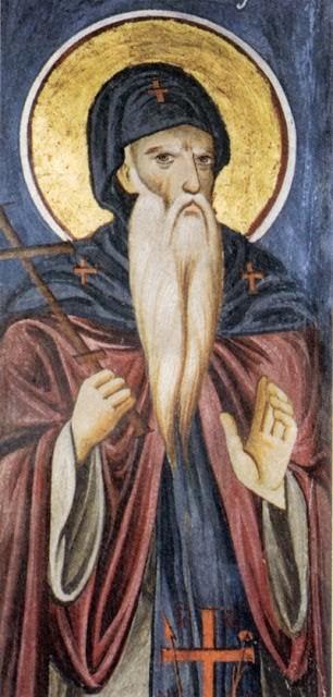 Sfântul Simeon Izvorâtorul de mir – frescă de la mănăstirea Vatopedi
