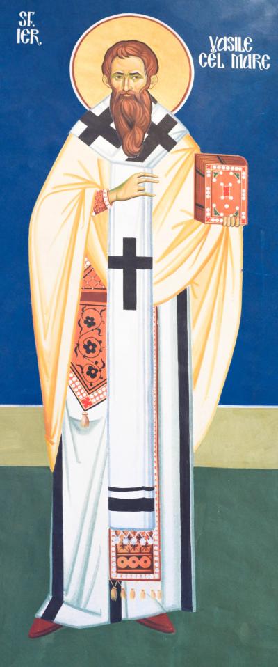 Sfântul Ierarh Vasile cel Mare - fresca din Capela Seminarului Teologic Liceal Ortodox „Sfantul Vasile cel Mare”, din Iasi Sfântul Ierarh Vasile cel Mare
