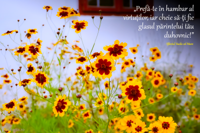 Prefă-te în hambar al virtuţilor, iar cheie să-ţi fie glasul părintelui tău duhovnic! Prefă-te în hambar al virtuţilor, iar cheie să-ţi fie glasul părintelui tău duhovnic!