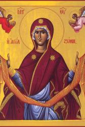 Așezarea în raclă a brâului Maicii Domnului Așezarea în raclă a brâului Maicii Domnului