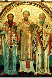 Sfinții Trei Ierarhi: Vasile cel Mare, Grigorie Teologul și Ioan Gură de Aur