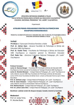 Atelier psiho-pedagogic pentru coordonatorii Școlilor catehetice din diaspora, inițiat de Colegiul Național Pedagogic de la Cluj-Napoca