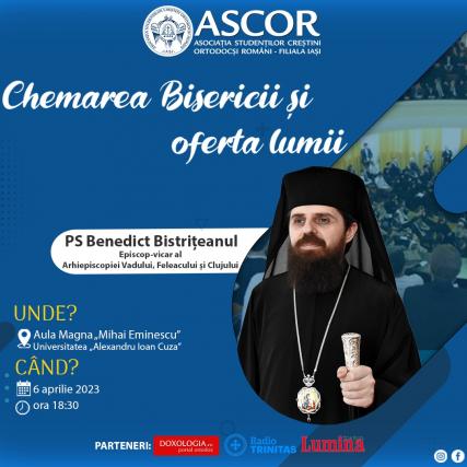 PS Benedict Bistrițeanul le va vorbi tinerilor din Iași despre „Chemarea Bisericii și oferta lumii”