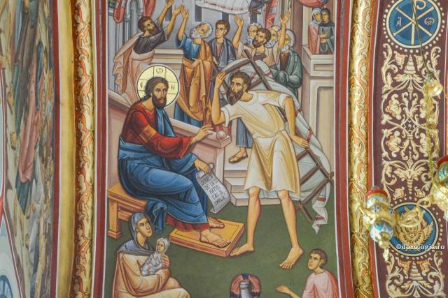 Pictură cu vindecarea slăbănogului din Capernaum