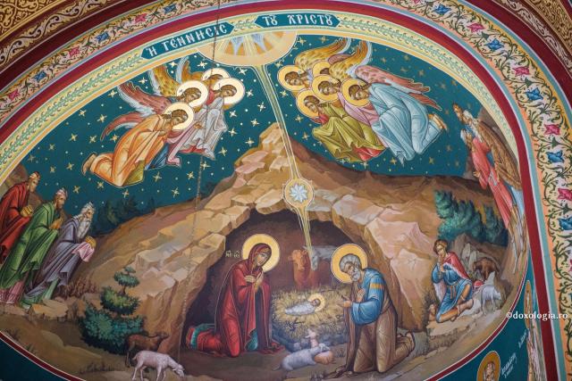 Nașterea Domnului - pictură din Peșterea celor trei Crai, Mănăstirea sf. Teodosie