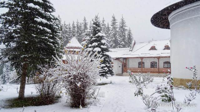  Prima zăpadă la Mănăstirea Sihăstria 