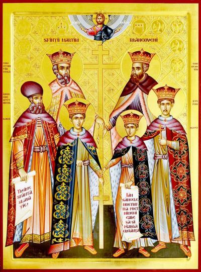Sfinții Martiri Brâncoveni: Constantin Vodă cu cei patru fii ai săi, Constantin, Ștefan, Radu și Matei, și sfetnicul Ianache